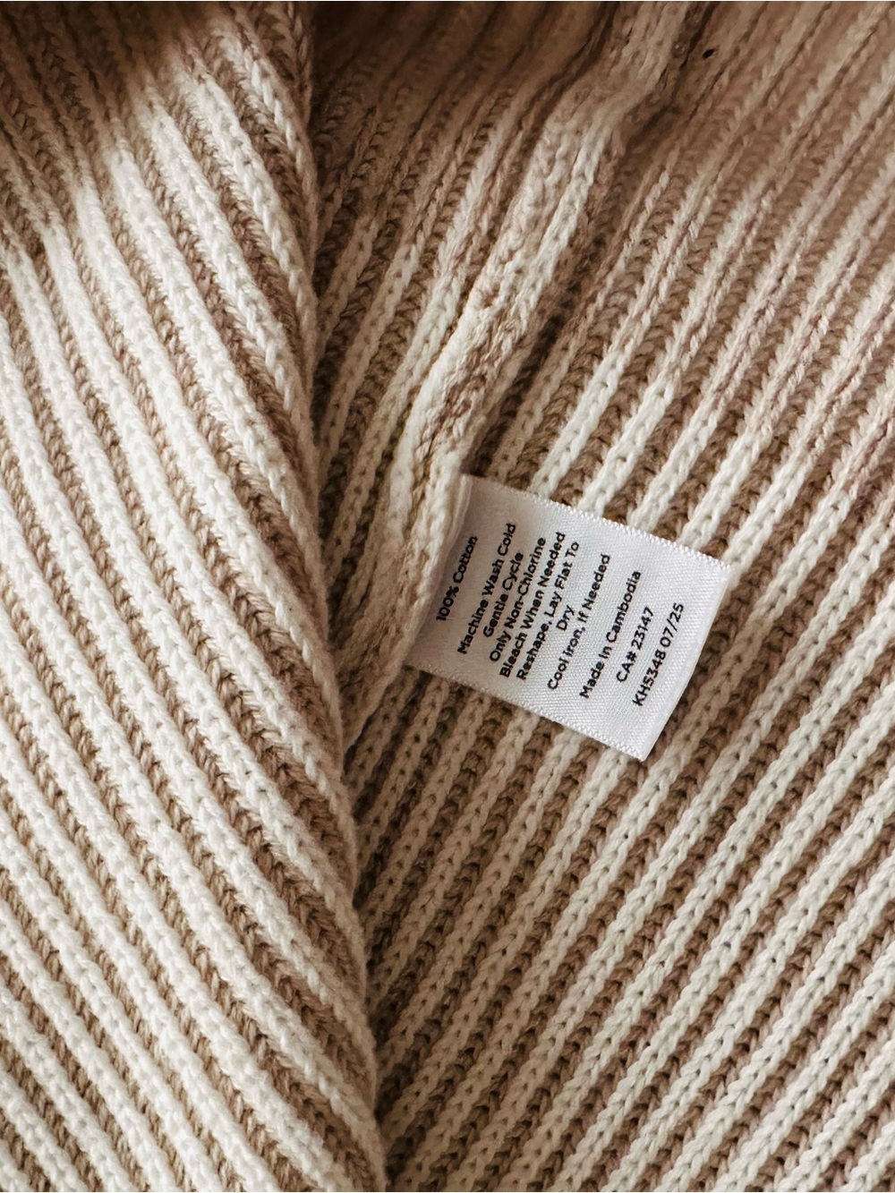Talbots Cream Ribbed Button-Front Cardigan Sweater - Picture 4 of 4